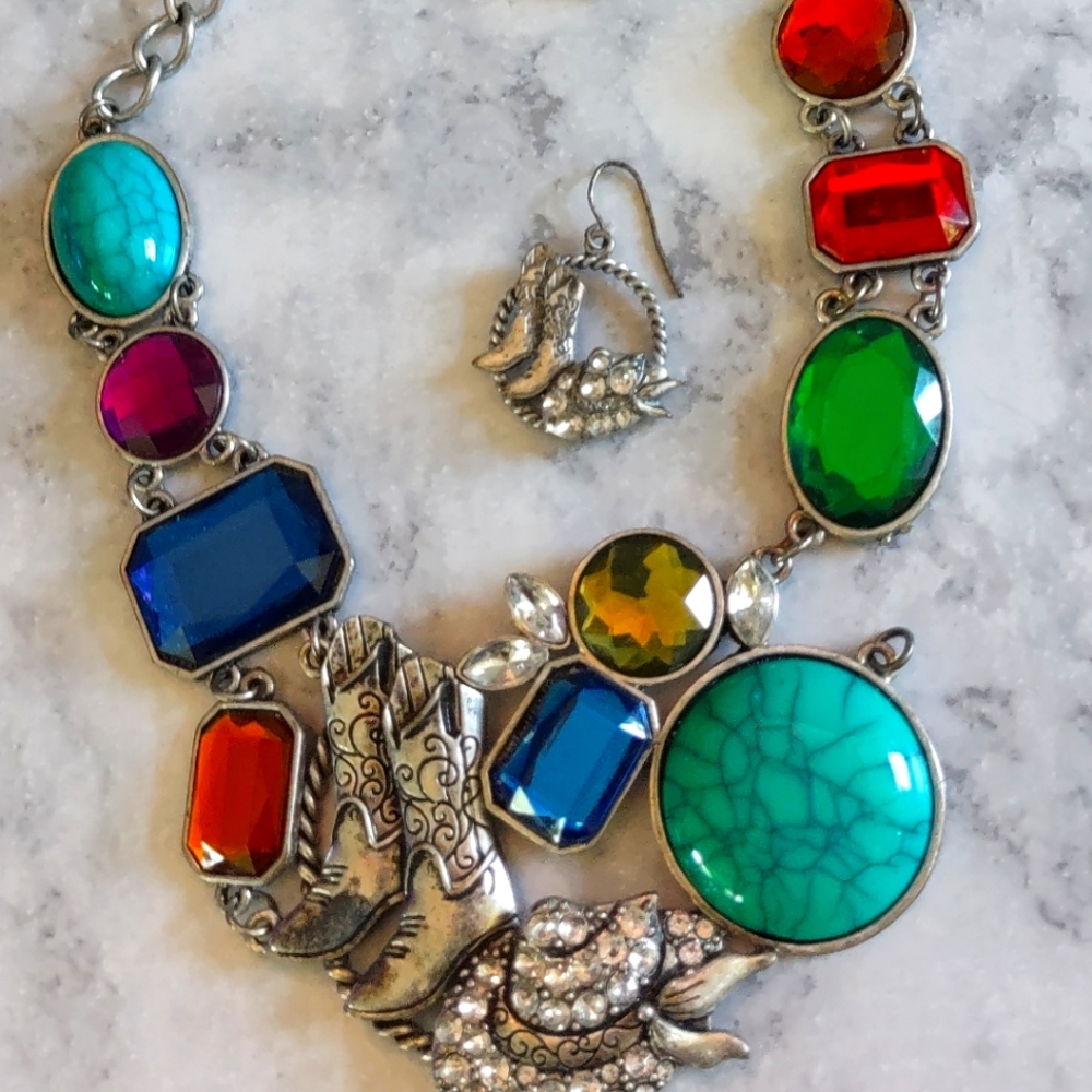 Cowboy necklace and earring set